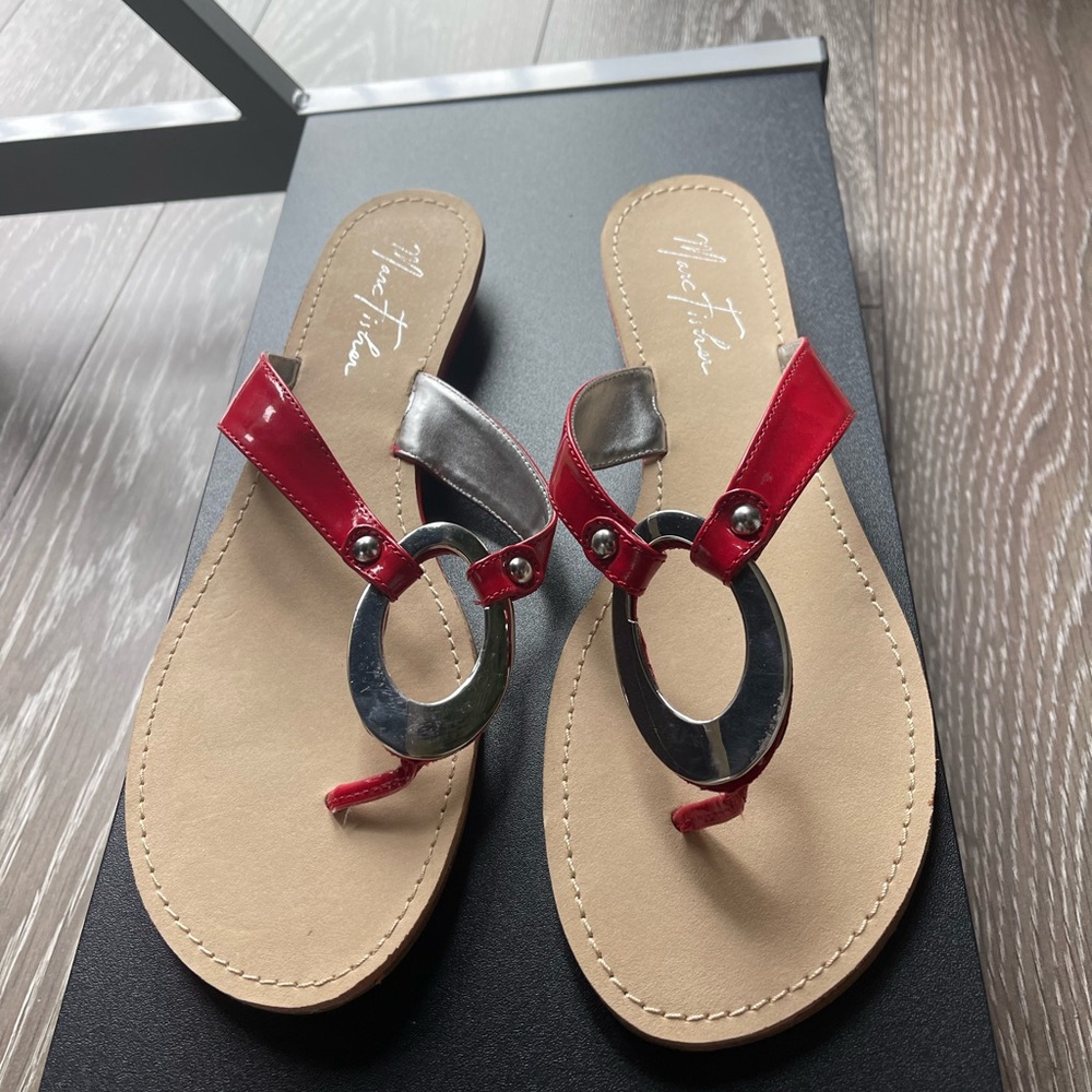 Marc fisher red sandals size 11
